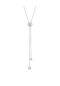 elli. PREMIUM - Halskette Y-Kette Kreis Geo 925 Silber, Mit Kristallen Von Swarovski® - Silber