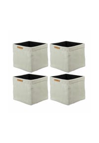 Lycce - Faltbare Aufbewahrungsbox, 4er Set - Cord, passend für Kallax Regal, abnehmbarer Bezug, robust, formstabil - Altrosa