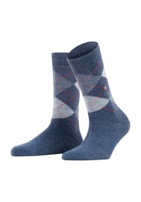 Burlington - Whitby Strümpfe, Argyle-Muster, Burlington-Clip, für Damen - 3000 BLACK