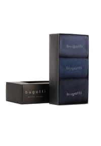 bugatti - Herren Socken, 3er Pack - Basic Geschenkbox - Dunkelblau