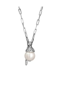 HAZE & GLORY - Halskette Gliederkette - Pearl Struck 925 Silber - Silber