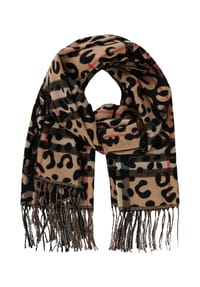 BETTY BARCLAY - Winterschal mit Fransen - Camel/Black