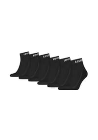 Levi's® - Unisex Quartersocken, 6er Pack - Mid Cut Orange Tab 6P ECOM, Baumwollmischung - Schwarz