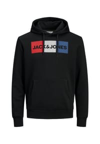 JACK & JONES - Hoodie Corp Logo Kapuzensweatshirt - Black Reg Play