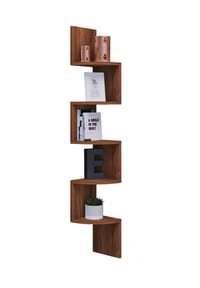 VCM. - Holzregal hängend | platzsparendes Regal | Maße:  H. 123 x B. 20 x T. 20 cm | Elegantes Regal hängend | Aufbewahrungsregal | Bücherregal | Wandregal - Mintis - Beton-Optik