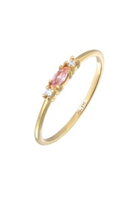 elli. PREMIUM - Ring Vintage Zirkonia Marquise Synth. Saphir 375 Gelbgold - Gold
