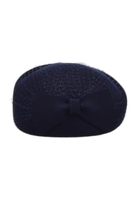 SEEBERGER - Wollfilz Käppchen mit Schleier und Schleife 19506-1 - 10 BLACK