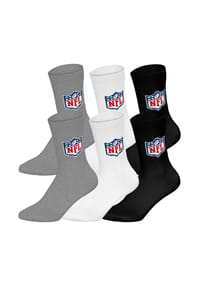 NFL - Unisex Socken, 6er Pack - NFL Shield 6Pack Crew Socks, Logo, Polyester-Baumwollmischung - Schwarz