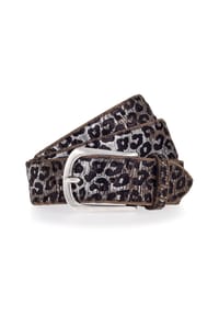 B.BELT - Gürtel Leder - anthracite-silver
