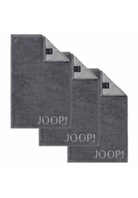 JOOP! - Gästetuch Classic Frottierkollektion, 3er Pack - 30x50 cm, Walkfrottier - Anthrazit