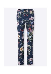 Witt - Druckhose - dunkelblau-orchidee-bedruckt