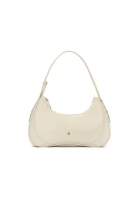 ONE ELEMENT - Cremefarbene Baguette-Handtasche mit silberner Hardware - Creme