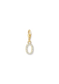 Thomas Sabo - Thomas Sabo Charm-Anhänger Buchstabe O mit weißen Steinen vergoldet 750 Gelbgold Vergoldung, 925 Sterlingsilber - gelbgoldfarben