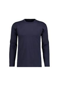 RAGMAN - Herren Langarmshirt - Basic Shirt Regular Fit, Rundhals, Baumwolle - Dunkelblau