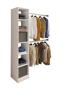 VCM. - Holz Kleiderschrank  | offener Schrank | begehbarer Kleiderregal | Dachschrägen Regal | Maße ca. B. 38 x H. 194 x T. 40 cm- Dacho lll - Sonoma-Eiche