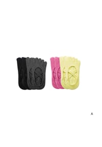 MUNADUNA - 4er-Pack Yoga-Zehensocken mit Doppelkreuz Zehensocken,Anti-Rutsch,Elastisch - Bunt Mix