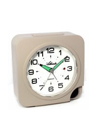 Atlanta by PARAGON - Quarzwecker ohne Ticken mit Licht, Snooze & Alarmindikator Fronteinstellung - 2171/3 (Beige) - Beige