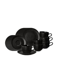 Seltmann Weiden Kaffeeservice Liberty Velvet Black 18er Set schwarz - LIBERTY VELVET BLACK - schwarz