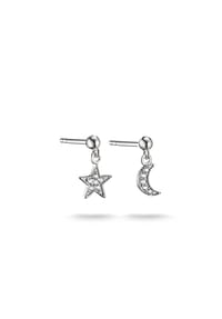 Thomas Sabo - Ohrstecker Mond und Stern mit weißem Zirkonia - silberfarben