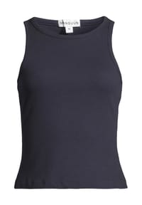 MANGUUN - Top, Rundhals-Ausschnitt, Rippstruktur, für Damen - NAVY