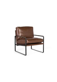 GINER & COLOMER - Sessel mit PU-Lederbezug, 70 cm, Vintage-Industriestil – 86 x 70 x 80 - schwarz