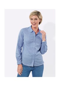 Witt - Langarm-Bluse - mittelblau-ecru-kariert