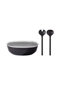 MEPAL Servierschale mit Deckel & Salatbesteck Silueta 4000 ml - SILUETA - rosa-rot