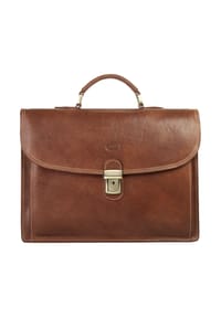 piké - Aktentasche Echt Leder, Made In Italy - braun