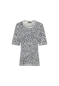 olsen - Shirt mit Rundhalsausschnitt und kurzen Ärmeln - White Silk
