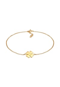 elli. - Fußschmuck Elli Fußschmuck Kleeblatt Glücksymbol Talisman 925 Silber Vergoldet - Silber