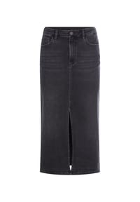 camel active - Midi-Jeansrock mit geschlitztem Saum - Schwarz