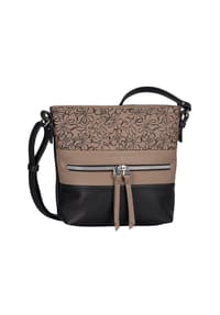 TOM TAILOR ELLEN - Umhängetasche, Kunstleder, für Damen - FLOWER BLACK