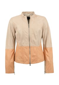 JILANI - Damen Lederjacke Lammnappa creme/ pastell orange - beige
