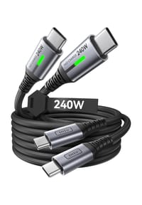 MANIKE - 240 W USB C Kabel, nylonummantelt - silber