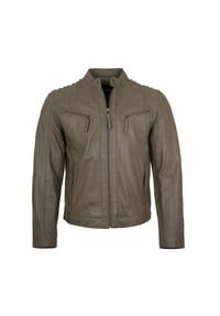 JILANI - Herren Lederjacke Lammnappa dark sand - dark sand