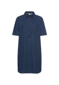 camel active - Baumwollkleid mit Brusttasche - Indigoblau
