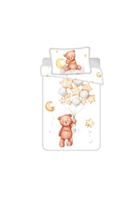 COFI - Kinderbettwäsche – Bettbezug 100x135 cm & Kissenbezug 40x60 cm - Weiß 100x135cm