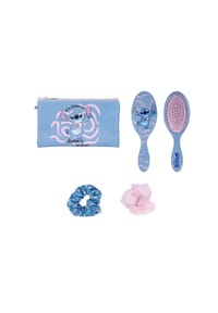 Disney - Haarstyling-Set Stitch-Style mit Bürste, Tasche & Scrunchies - 