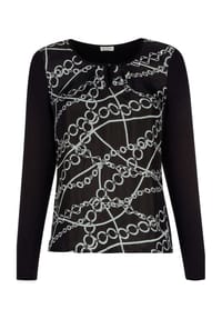 Alba Moda - Blusenshirt mit Kettendruck - schwarz