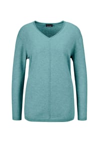 GOLDNER - Basicpullover mit V-Ausschnitt - aqua