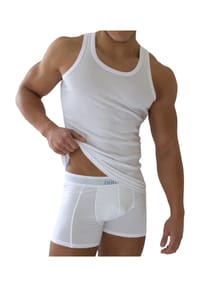 normani® - 5 Stück Herren-Unterhemd Feinripp Weiß - Weiß