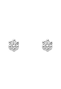 Adelia's - Adelia's Damen Solitär Ohrstecker Ohrringe 585 Weißgold ( 14K ) mit 2 Brillanten ( 0,1 ct ) - silber