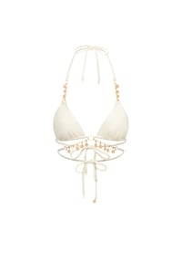 MODA MINX - Bikini Top Valentina Coin mit funkelnden Anhängern - Coconut