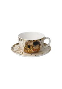 Goebel Tee-/ Cappuccinotasse Gustav Klimt Der Kuss - Gustav Klimt - Beige Gold