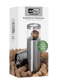 AdHoc® - Muskatino Geschenkset Muskatmühle Muskatino - SILBER