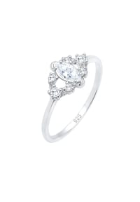 elli. - Ring Valentin Floral Zirkonia Kristalle 925Er Silber - Gold
