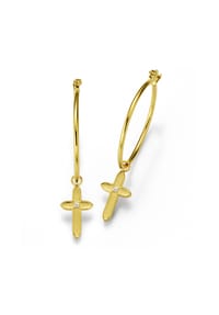 caї - Creolen 925/- Sterling Silber 6 Zirkonia - gelb