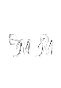 elli. - Ohrringe Buchstaben M Anfangsbuchstabe 925 Silber - Silber