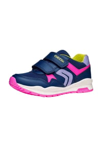 GEOX - Lederimitat/Textil Sneaker - Navy/Pink
