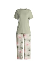 CALIDA - Damen 7/8-Pyjama Leaf Dreams - tea green